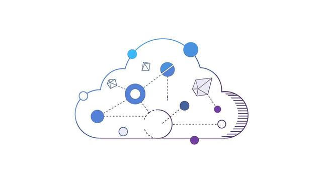 nube con interconectado nodos y líneas representando datos o red vector