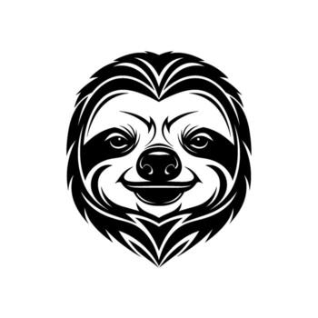 Stylized sloth face with friendly expression, isolated on white background vector