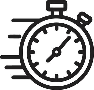 Fast Stopwatch Icon Speed Timer Outline Symbol in Minimal Style vector