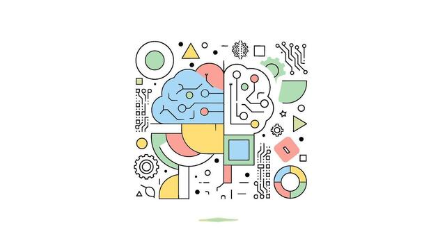 Artificial intelligence concept isolated on white background brain with circuit board, machine learning, neural network, big data, science and technology vector