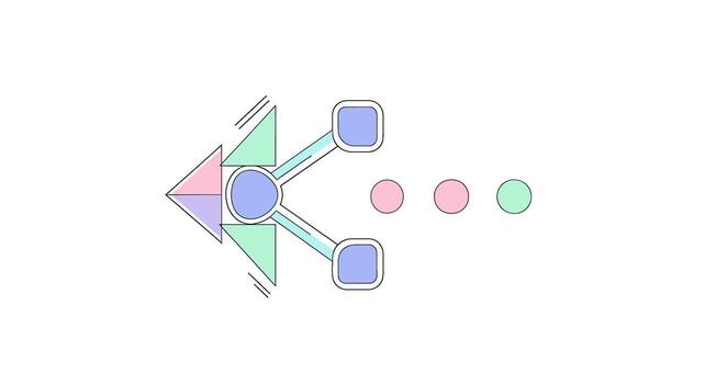 Abstract arrow design with geometric shapes isolated on white background, symbolizing direction, flow, and connection in a modern and minimalist style vector