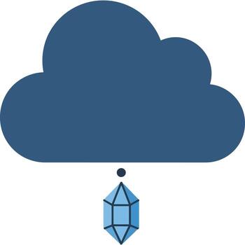 nube informática cristal conexión datos almacenamiento icono gráfico vector