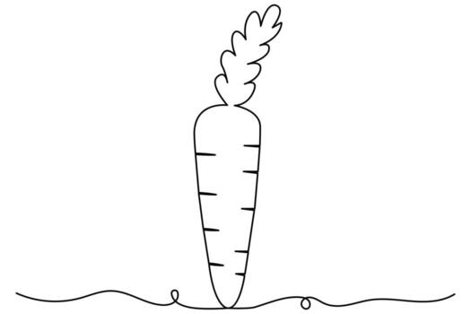 Carrot simple continuous line drawing clean minimal outline vector