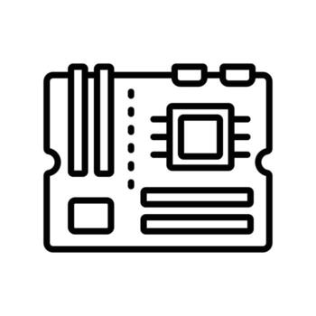 isométrica tarjeta madre icono representando datos Procesando tecnología vector