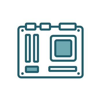 resumen tarjeta madre icono demostración digital circuito y poder conexión vector