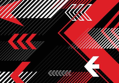 Modern background of red and white dynamic lines pattern abstract geometry vector