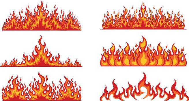 Fiery Flames A Collection of Dynamic Fire Elements for Design and Illustration Projects vector