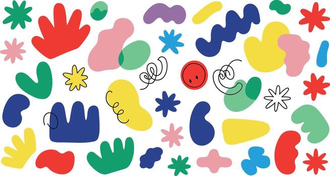 Abstract Colorful Shapes Seamless Pattern Design vector