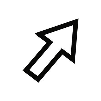 Angular pointer arrow icon for navigation and direction in digital design vector