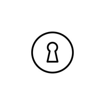 Keyhole Icon Inside Circle - Security and Access Symbol vector