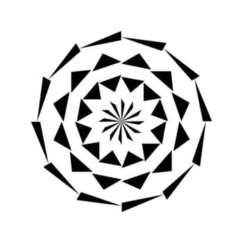 intrincado negro y blanco geométrico mandala diseño con agudo triangular patrones vector