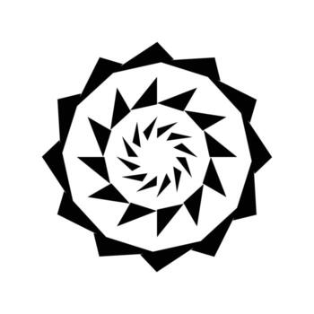 geométrico resumen mandala diseño con agudo bordes y en espiral centrar vector