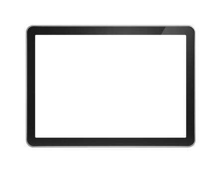 A tablet computer with a blank screen on a white background photo