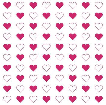 un sin costura modelo presentando alterno lleno y resumido corazones en un elegante y moderno diseño. el dinámica contraste crea un juguetón y elegante mirar, Perfecto para San Valentín día, romántico decoración vector