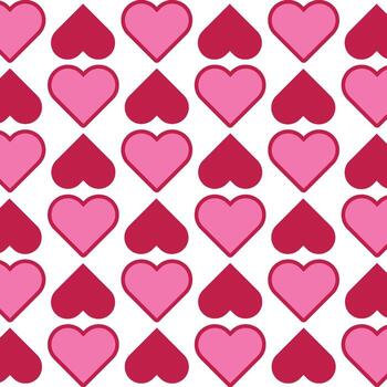 A seamless pattern featuring rows of hearts alternating in upright and upside-down positions. This playful and symmetrical design is perfect for Valentines Day, romantic-themed projects, gift wrappin vector