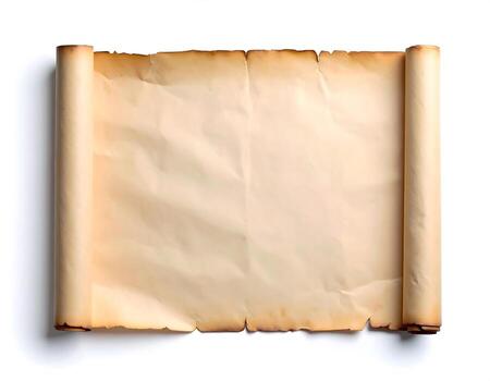 Simple parchment scroll with smooth surface and burned edges photo