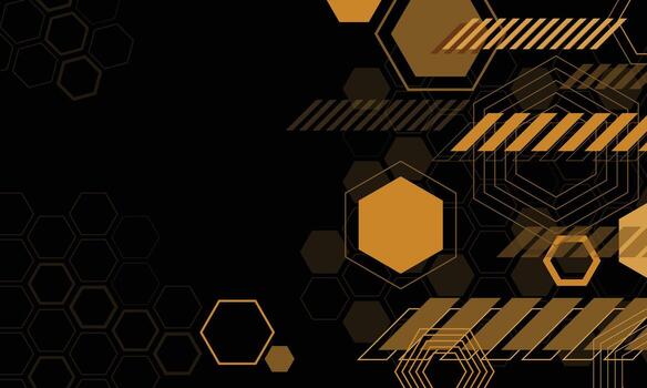Hexagonal patterns with gold accents vector