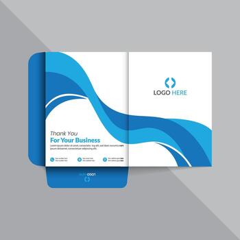 A File Folder with blue waves on it vector