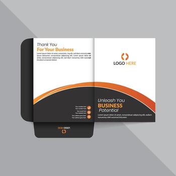 A business File Folder with an orange and black design vector