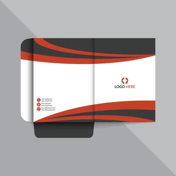 A business File Folder with a red and black design vector