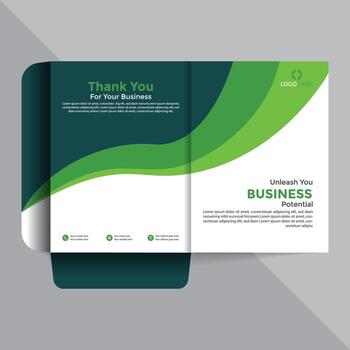 A business File Folder with green waves on it vector