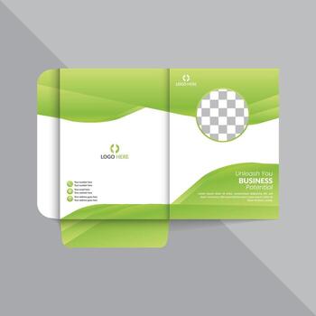 A business File Folder with green waves vector