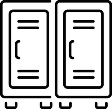 A linear style icon representing lockers vector