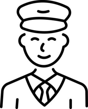 A line style icon showing pilot vector