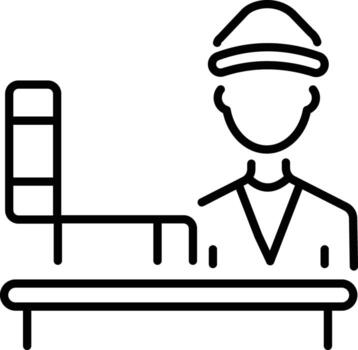 A line style icon showing custom officer vector