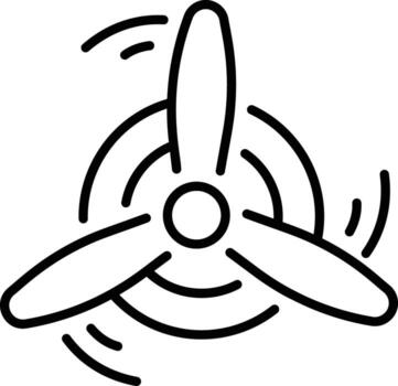 A linear style icon representing propeller vector