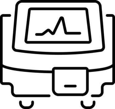 A linear style icon representing explosives detector vector