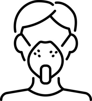 A linear style icon representing oxygen mask vector