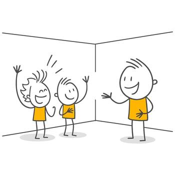 A Moment Of Enthusiastic Welcome Of Employees Whose Ideas Have Been Accepted At The End Of A Successful Meeting. vector