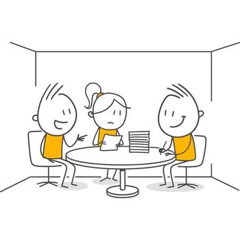 The Heavy Workload And Pressure Environment Faced By The Employee Giving A Presentation During An Evaluation Meeting Held In The Office. vector