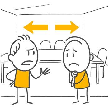 Workplace Conflict Clash of Different Ideas Communication Difficulties in a Tense Environment. vector