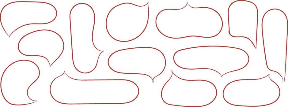 conjunto de variado redondeado rectangular y oval formas con Delgado contorno para diseño elementos vector