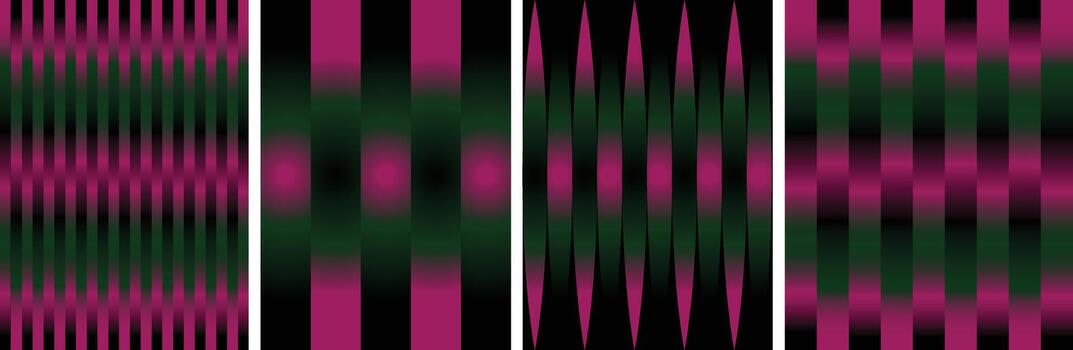 Abstract geometric pattern with vertical stripes in magenta and dark green colors vector