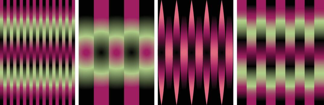 Abstract vertical stripes with a psychedelic wavy pattern in magenta and lime green vector