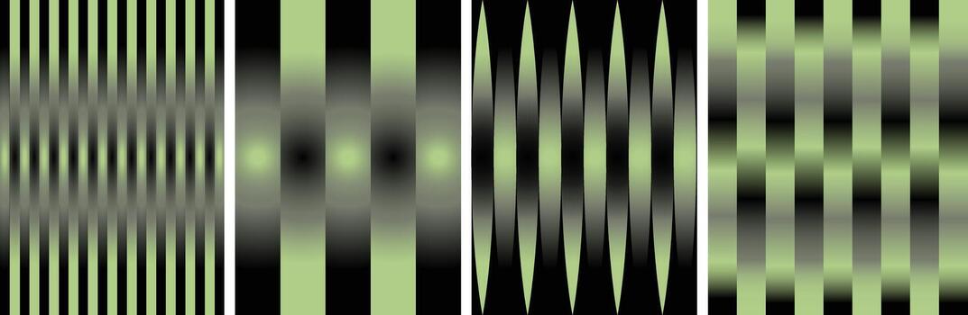 Abstract geometric pattern with vertical and horizontal stripes and blurred effects in green and gray tones vector