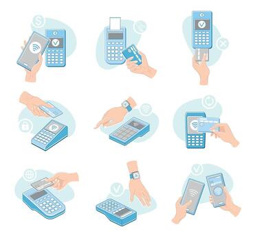 A set of icons depicting different types of electronic devices vector