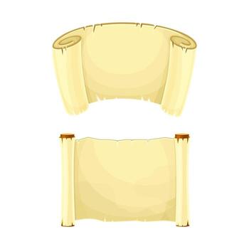 dos rollos con un blanco espacio para texto vector