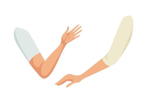 Woman Character Arms as Constructor with Separated Body Part Set vector