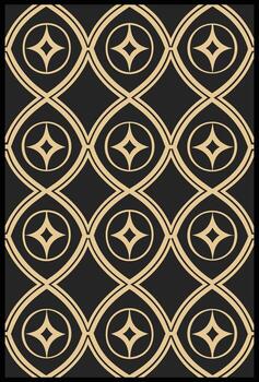 a black and gold pattern with a circle in the middle vector