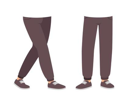 Man Character Legs in Pants as Constructor with Separated Body Part Set vector