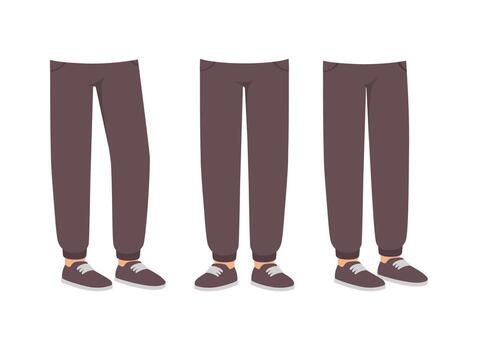 Three different pairs of pants with different colors vector
