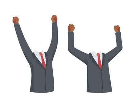 Office Man Upper Body with Arms as Constructor and Creation Set vector