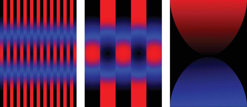 Abstract design with red and blue patterns vector