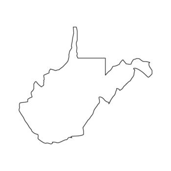 Outline Map of West Virginia, A Visual Representation of the Mountain State's Geographic Borders vector