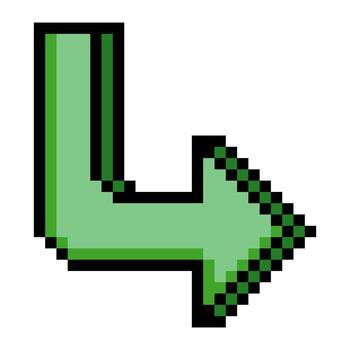 Arrow direction with pixel art isolated on white background vector