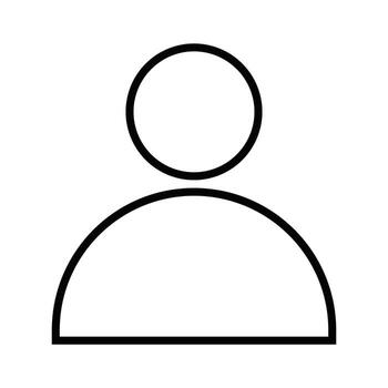 Simple user profile icon outline for web and application interface, symbolizing a generic account or person. vector
